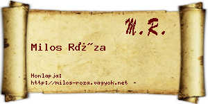 Milos Róza névjegykártya